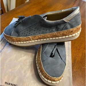 Women’s faux suede slip on shoes.  size 42, which equals 8.5